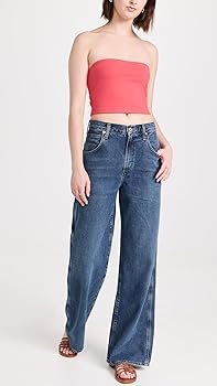 AGOLDE Women's Magda Denim Carpenter Jeans, Darkness, Blue